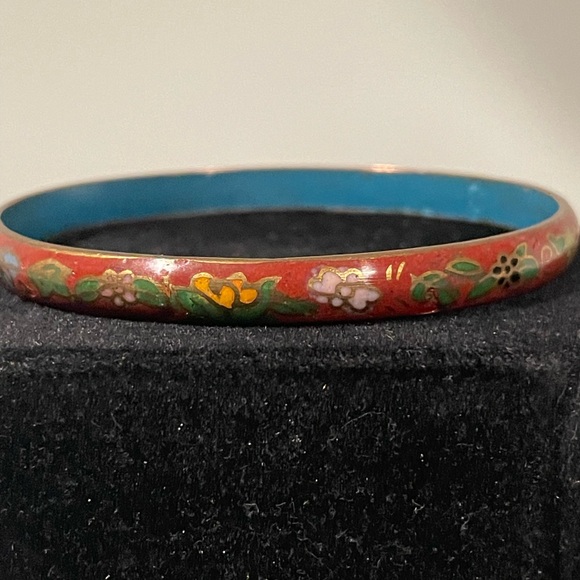 Old Chinese Cloisonné Bangle Bracelet - Picture 7 of 8